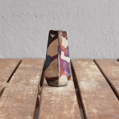 RAAQUU Hana R Mini Ceramic Vase 3.5" Raku Fired Pottery Gift Unique Handmade ceramic pottery raku vases, urns, and home decor, sculptures, wall decor, gifts by Adil Ghani