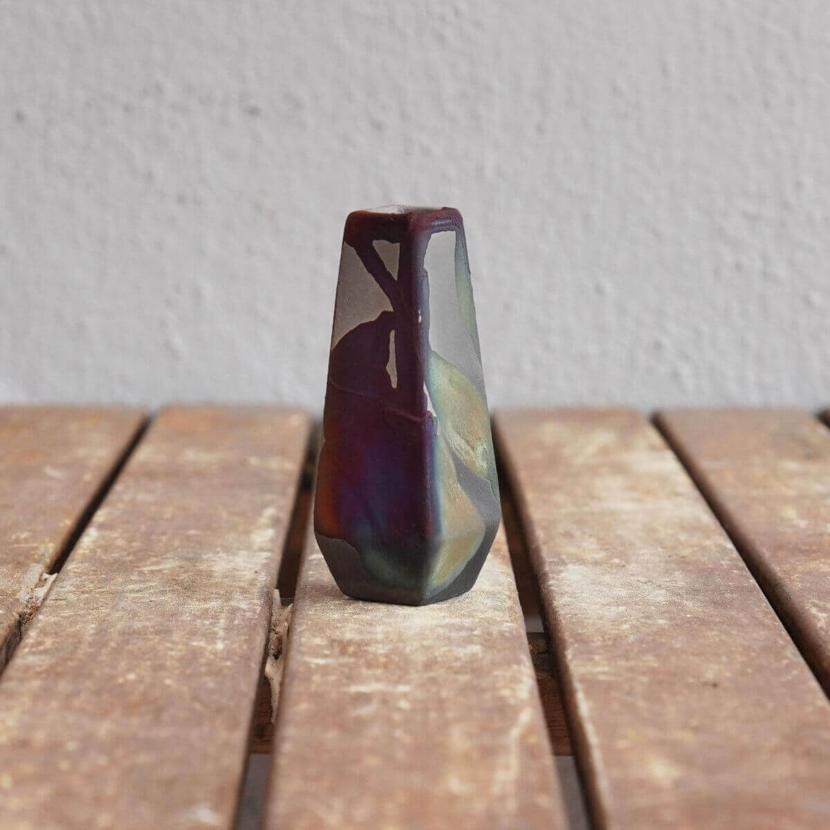 RAAQUU Hana R Mini Ceramic Vase 3.5" Raku Fired Pottery Gift Unique Handmade ceramic pottery raku vases, urns, and home decor, sculptures, wall decor, gifts by Adil Ghani