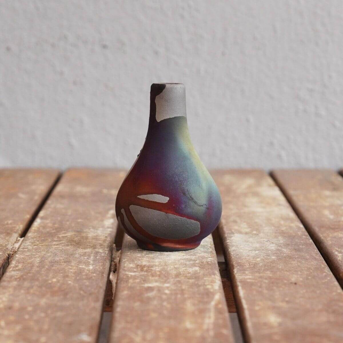 RAAQUU Hana W Mini Ceramic Vase 3.5" Raku Fired Pottery Gift Unique Handmade ceramic pottery raku vases, urns, and home decor, sculptures, wall decor, gifts by Adil Ghani