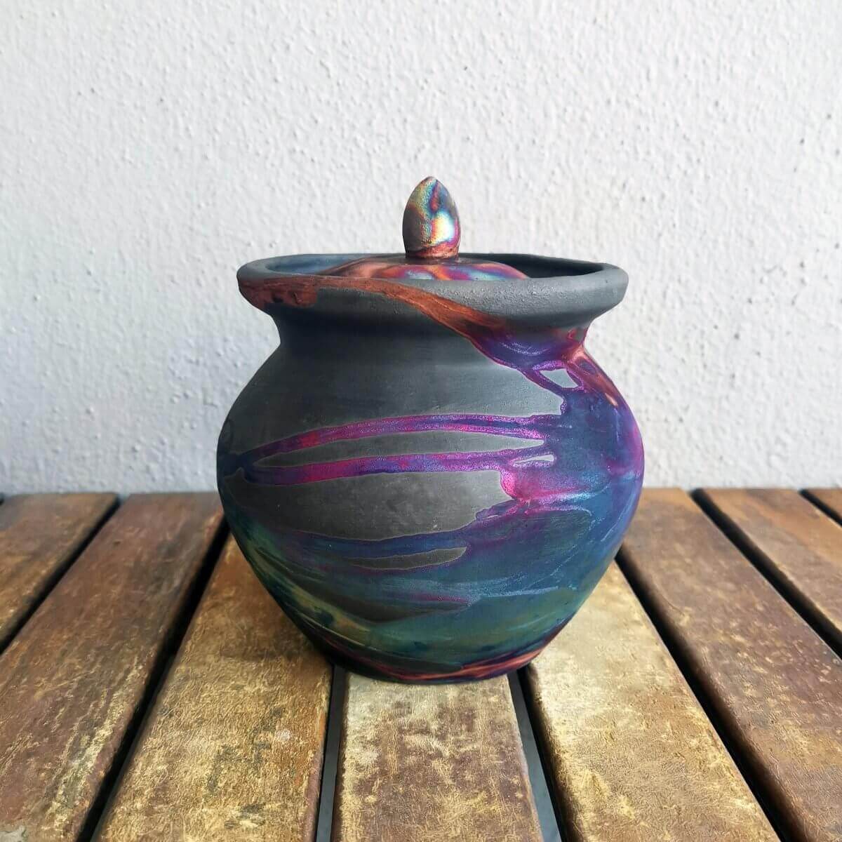 Raku pottery vase ceramic home decor