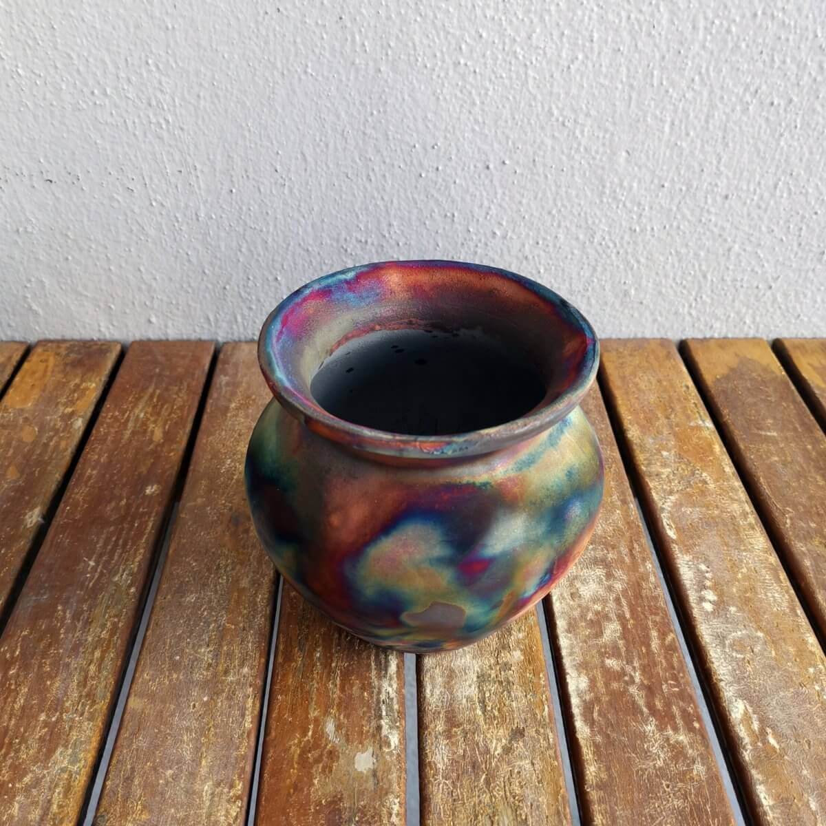 Raku pottery vase ceramic home decor