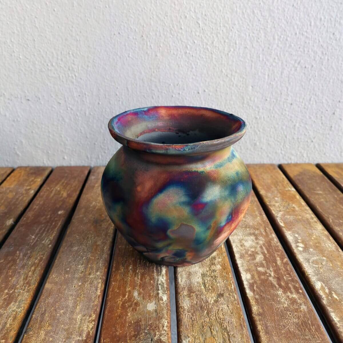 Raku pottery vase ceramic home decor