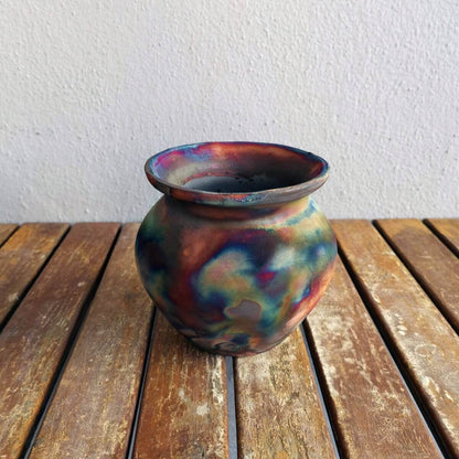Raku pottery vase ceramic home decor
