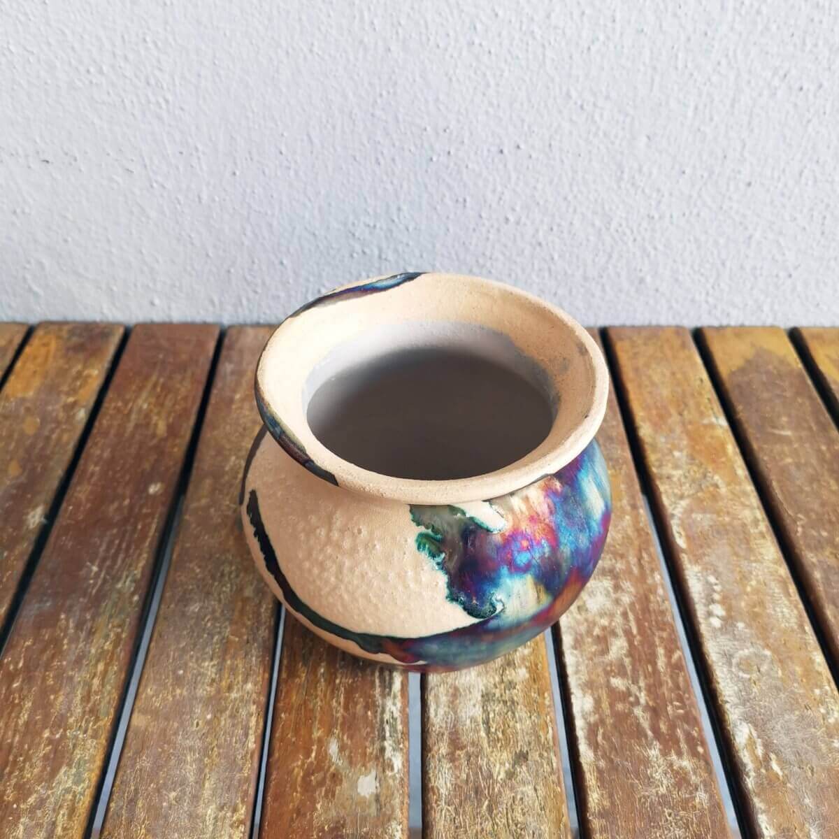 Raku pottery vase ceramic home decor
