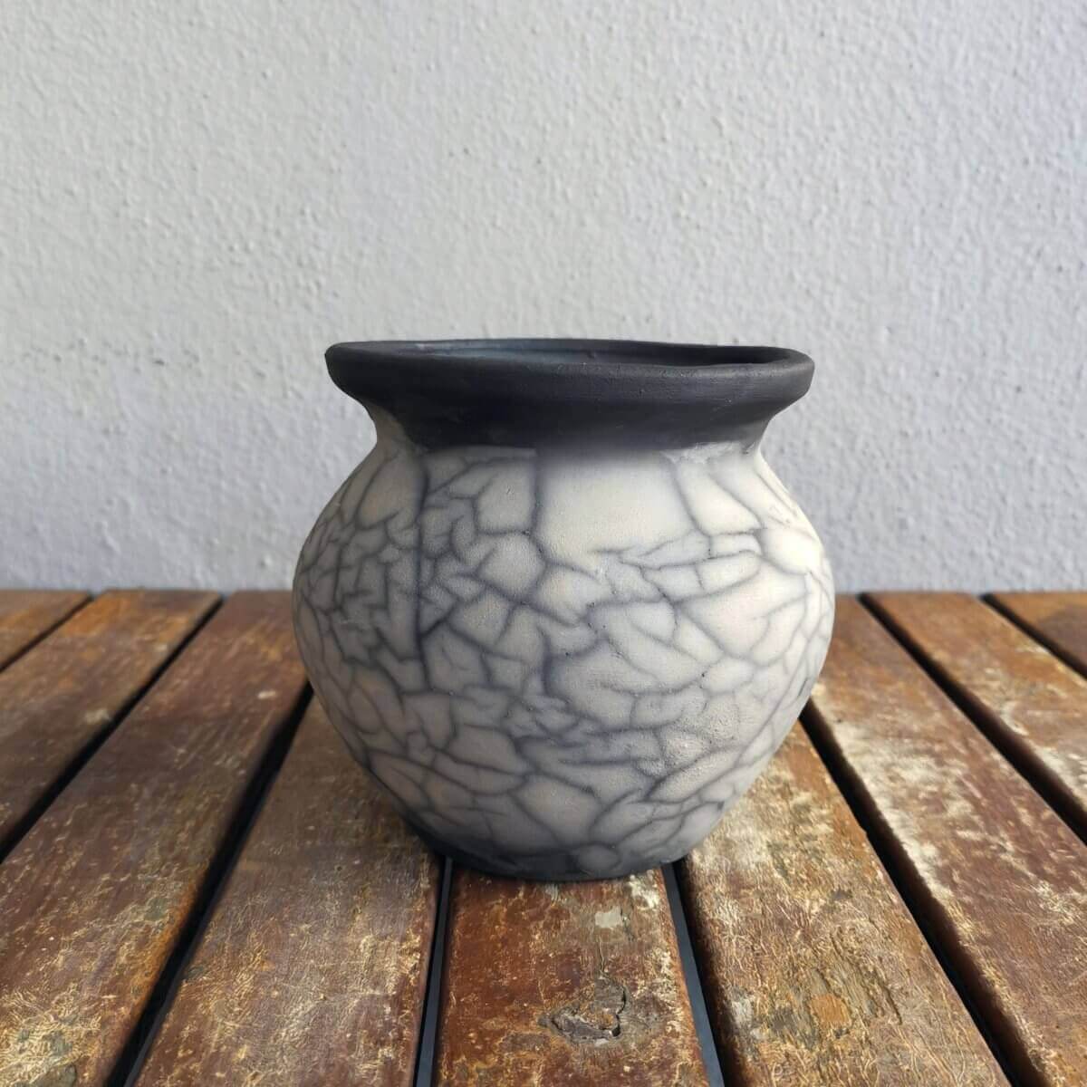 Raku pottery vase ceramic home decor