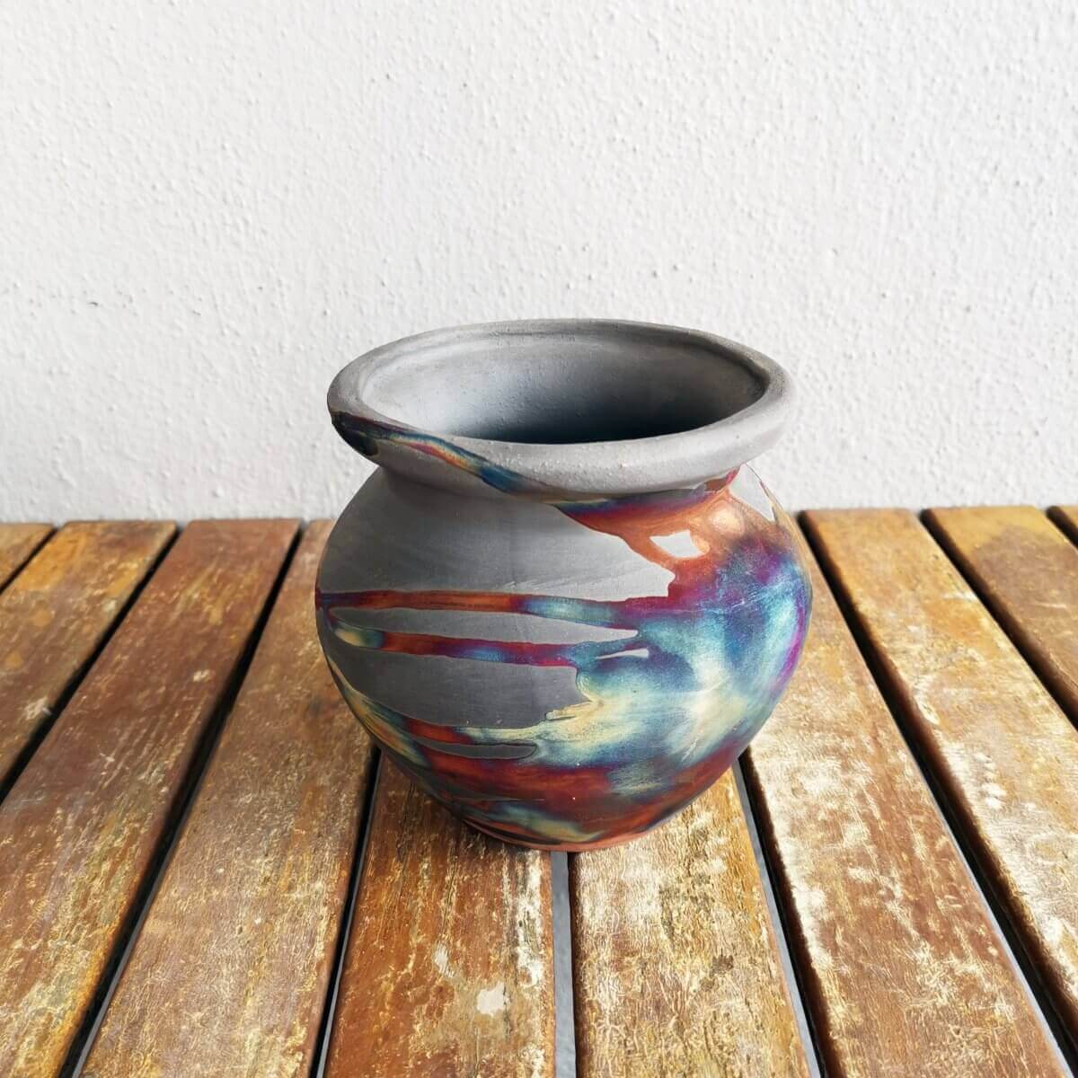 Raku pottery vase ceramic home decor