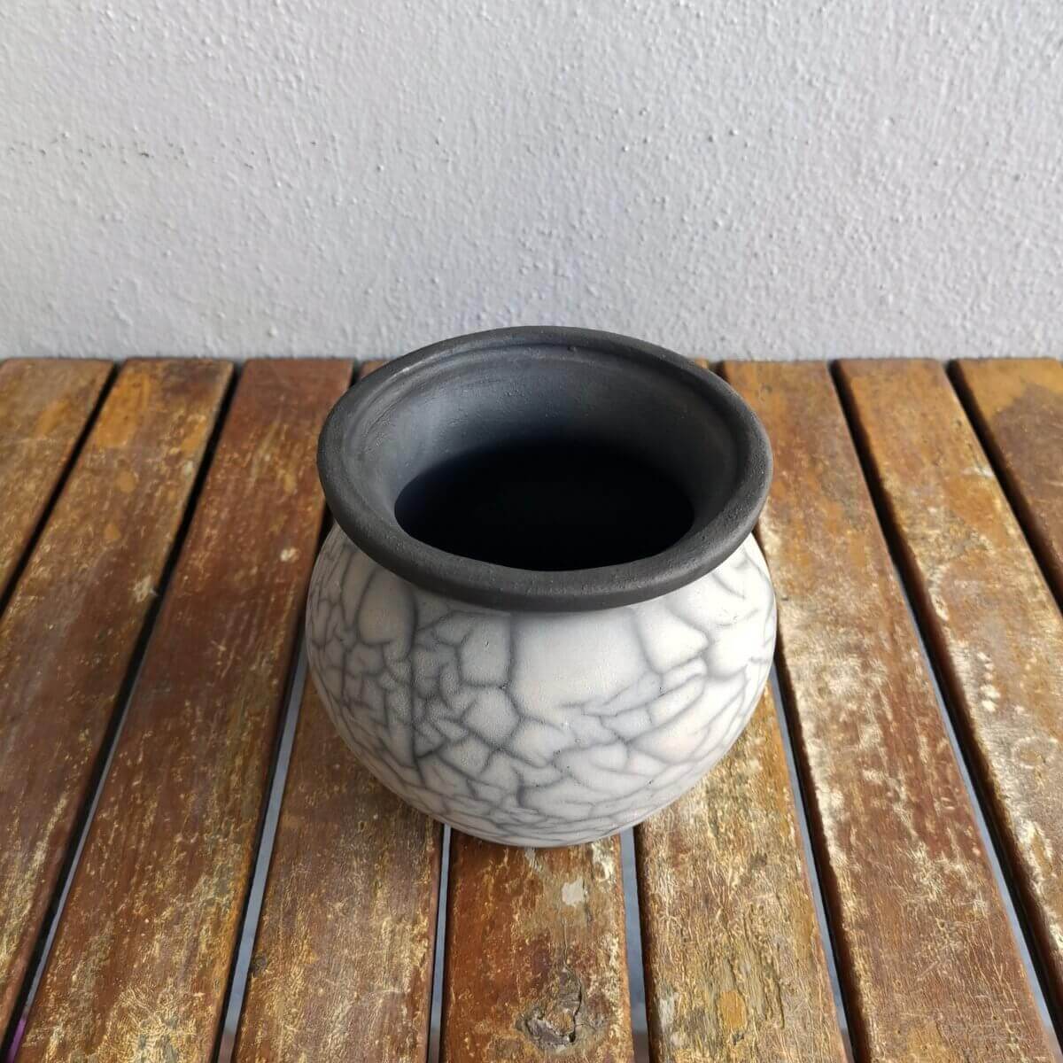 Raku pottery vase ceramic home decor