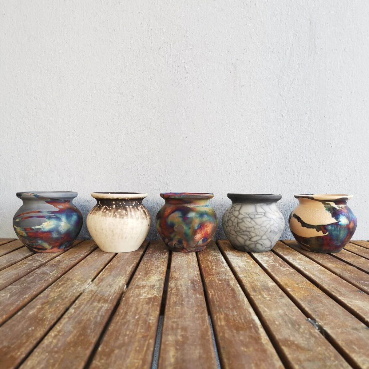 Raku pottery vase ceramic home decor