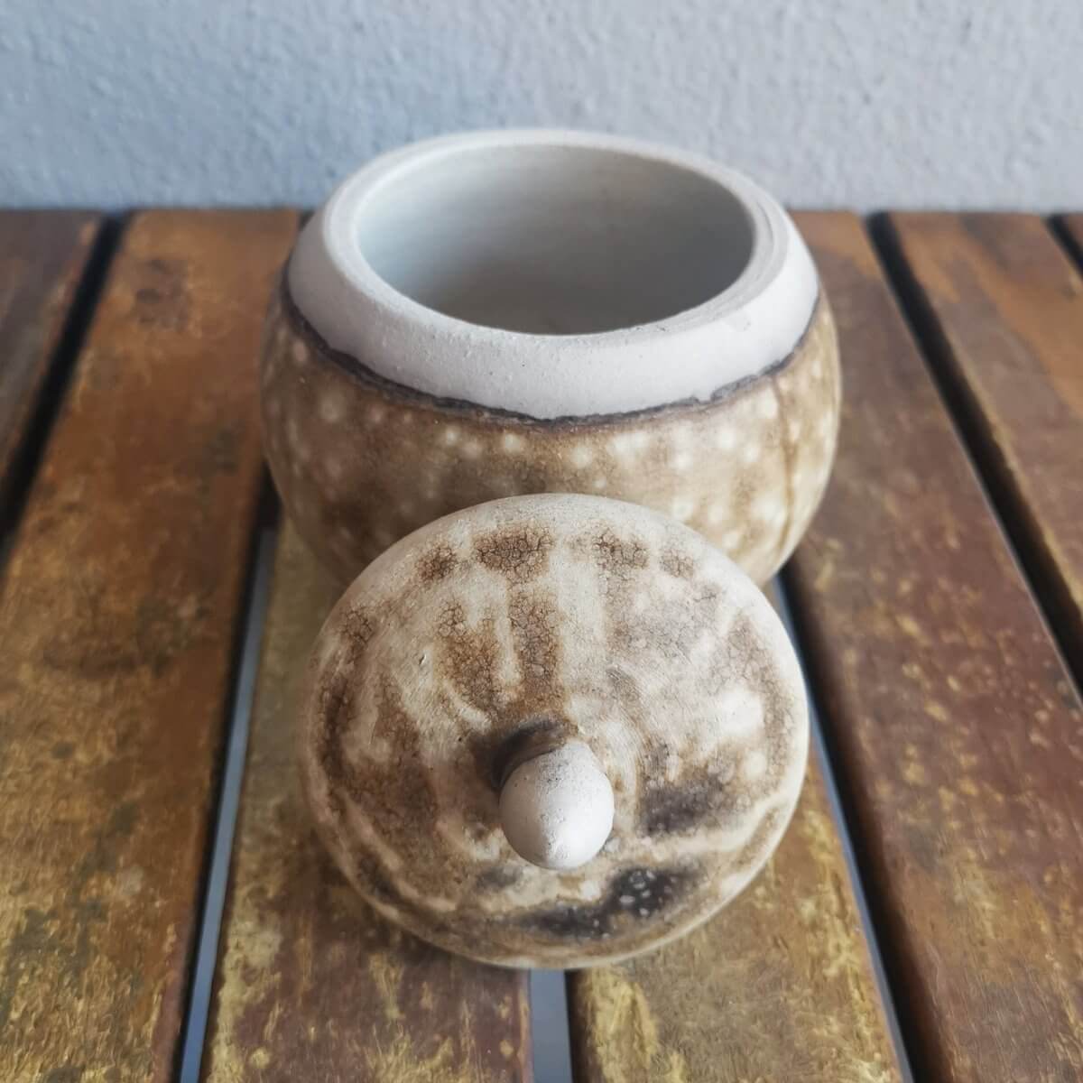 RAAQUU KIOKU Small raku pottery Urn for Remains - 12 oz capacity for child, pet, dog, cat Unique Handmade ceramic pottery raku vases, urns, and home decor, sculptures, wall decor, gifts by Adil Ghani