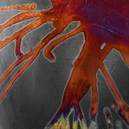 RAAQUU Large 13" Globe XL Vase PRE-ORDER Raku Ceramic Pottery Unique Handmade ceramic pottery raku vases, urns, and home decor, sculptures, wall decor, gifts by Adil Ghani