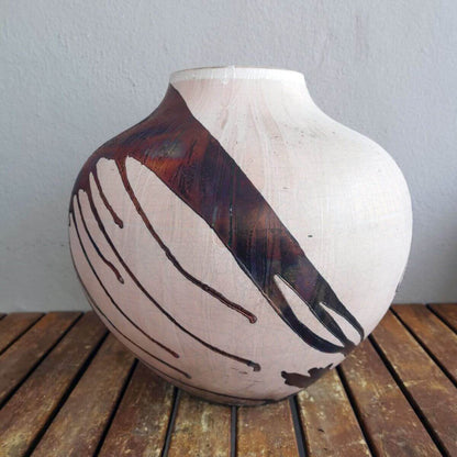 Raku pottery vase ceramic home decor