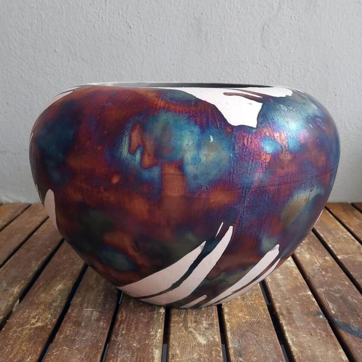 Raku pottery vase ceramic home decor