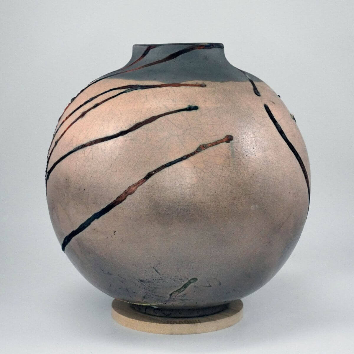 Raku pottery vase ceramic home decor
