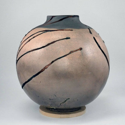 Raku pottery vase ceramic home decor