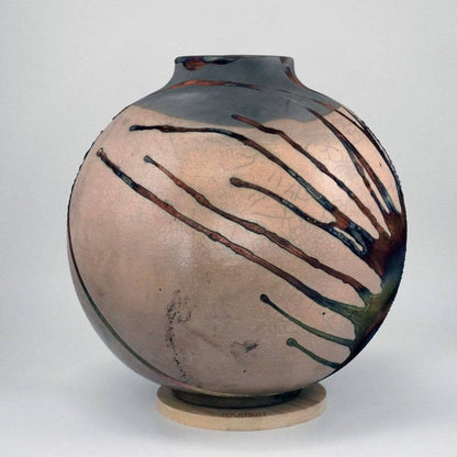 Raku pottery vase ceramic home decor