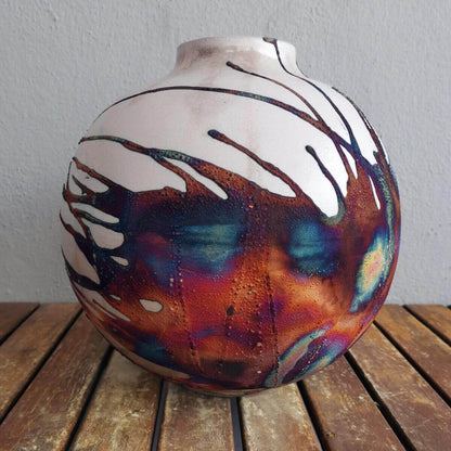 Raku pottery vase ceramic home decor
