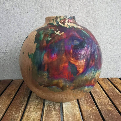 Raku pottery vase ceramic home decor