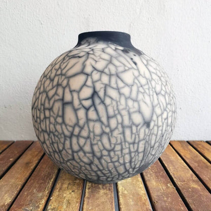Raku pottery vase ceramic home decor
