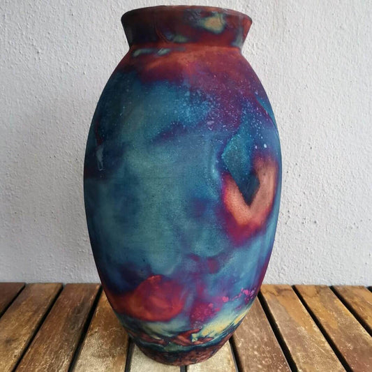 Raku pottery vase ceramic home decor