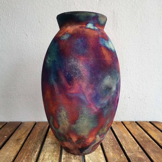 Raku pottery vase ceramic home decor