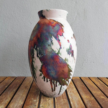 Raku pottery vase ceramic home decor