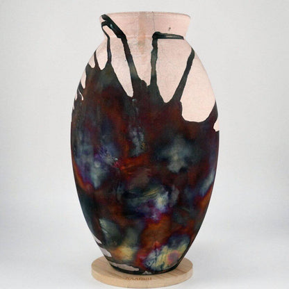 Raku pottery vase ceramic home decor
