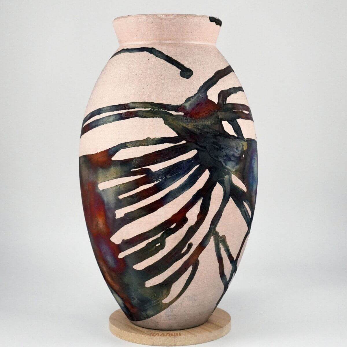 Raku pottery vase ceramic home decor