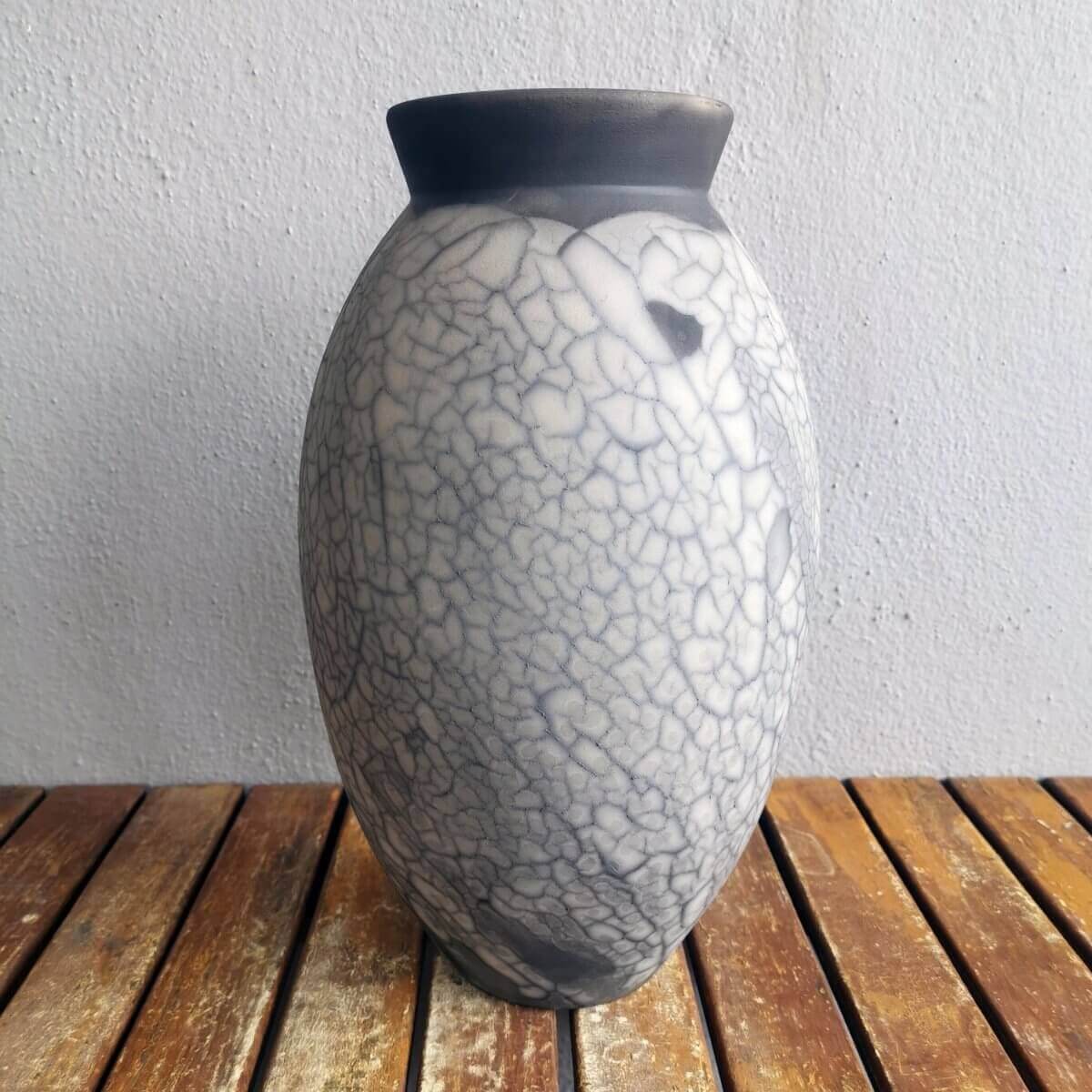 Raku pottery vase ceramic home decor