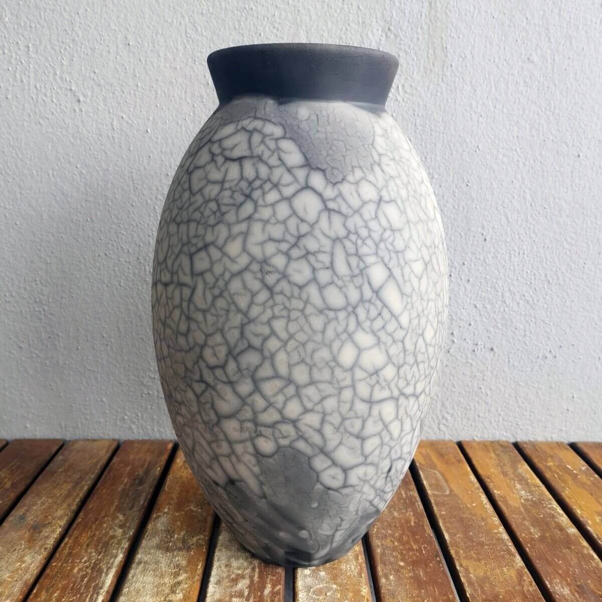 Raku pottery vase ceramic home decor