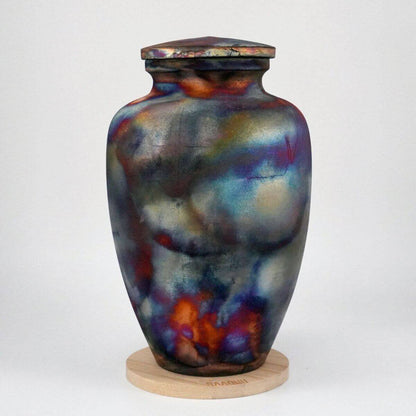 RAAQUU Omoide Ceramic Full Copper Matte Urn for Adult Remains/Ashes S/N8000088 - Raku Pottery 170 cubic inches Unique Handmade Cremation Vessel Unique Handmade ceramic pottery raku vases, urns, and home decor, sculptures, wall decor, gifts by Adil Ghani