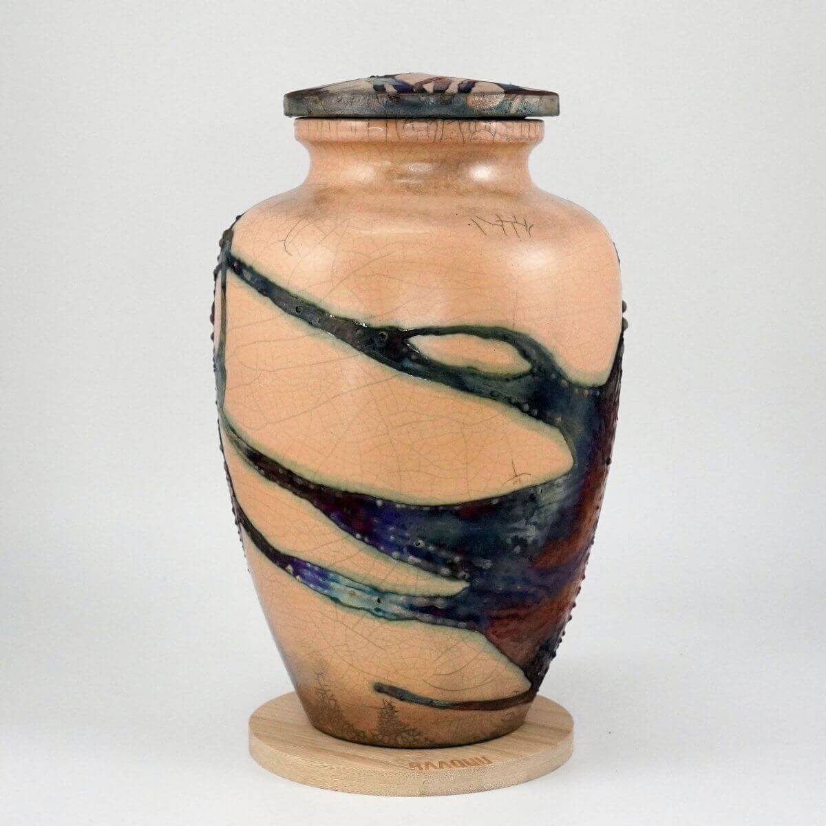 Raku pottery vase ceramic home decor