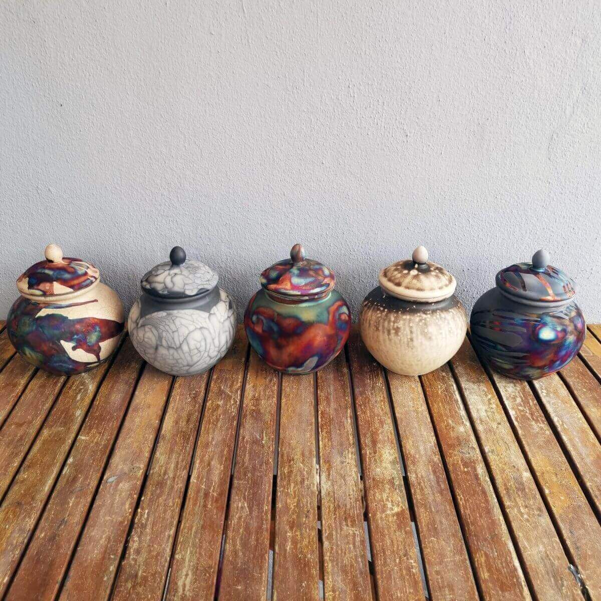 RAAQUU Tamashii Ceramic Carbon Copper Pet Urn for Remains/Ashes S/N8000073 - Raku Pottery 85 cubic inches Unique Handmade Cremation Vessel Unique Handmade ceramic pottery raku vases, urns, and home decor, sculptures, wall decor, gifts by Adil Ghani
