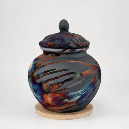 Raku pottery vase ceramic home decor