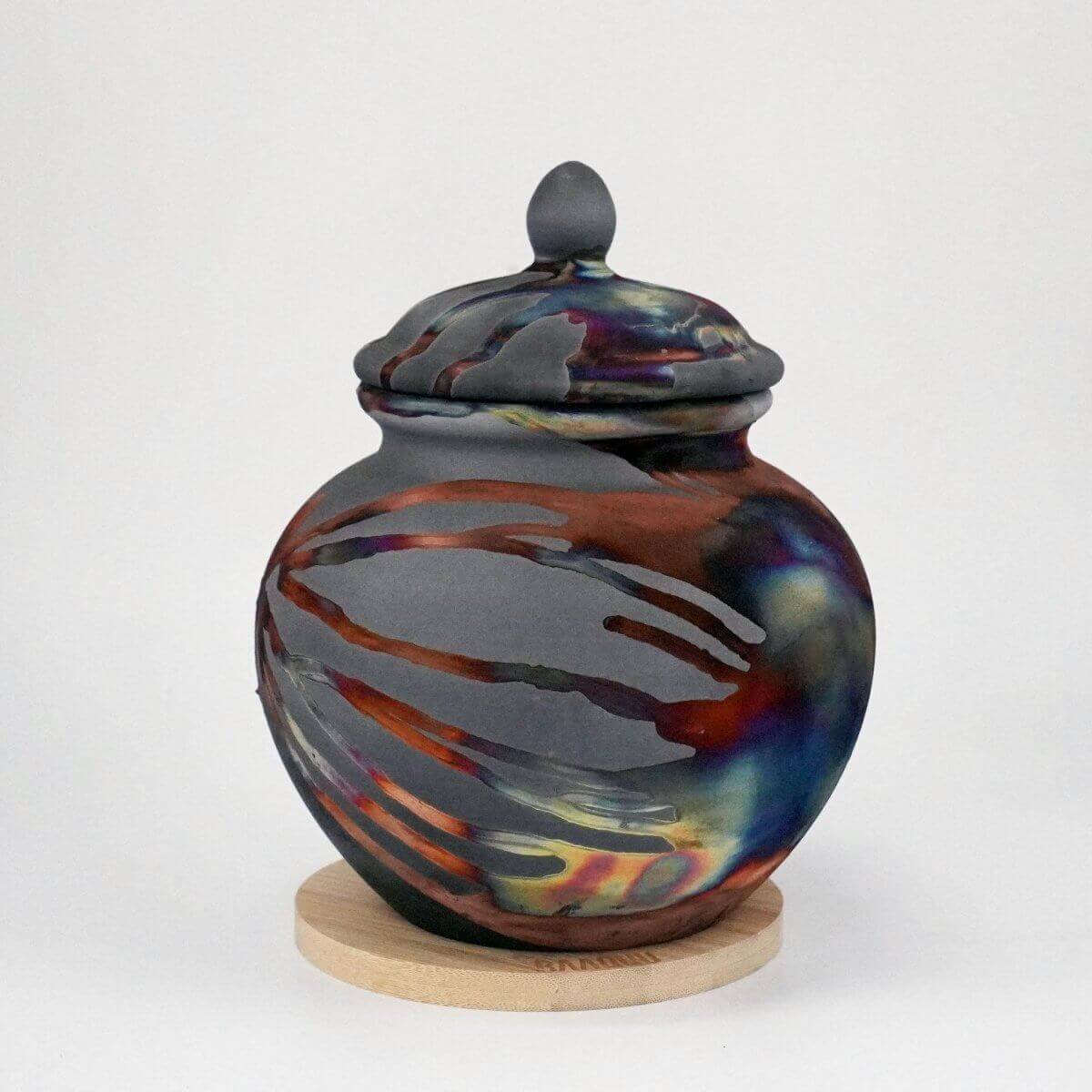 Raku pottery vase ceramic home decor