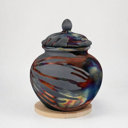 Raku pottery vase ceramic home decor