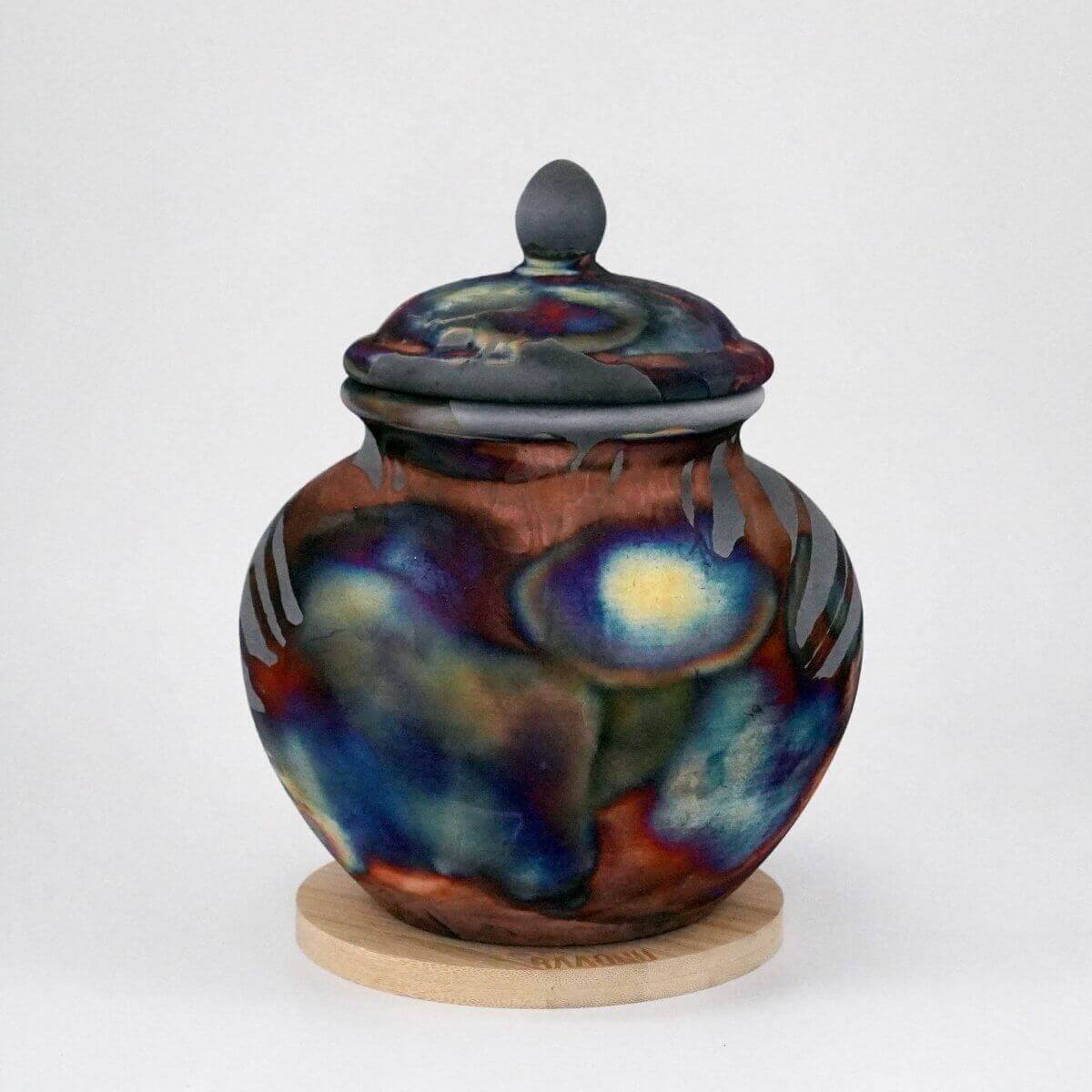 Raku pottery vase ceramic home decor