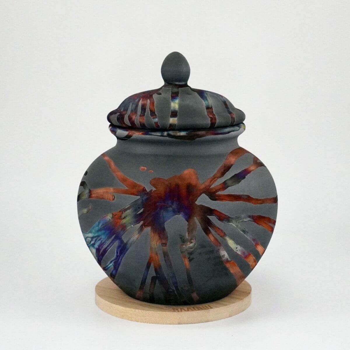 Raku pottery vase ceramic home decor