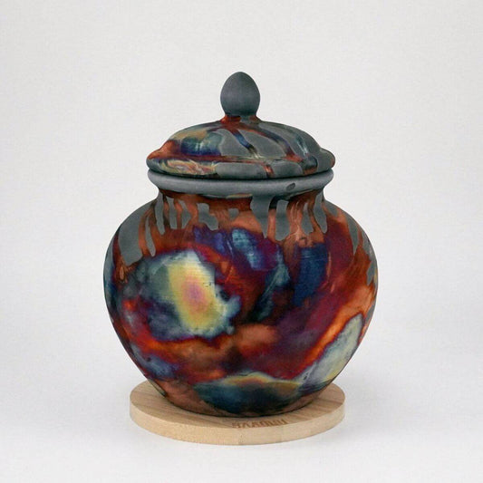 Raku pottery vase ceramic home decor