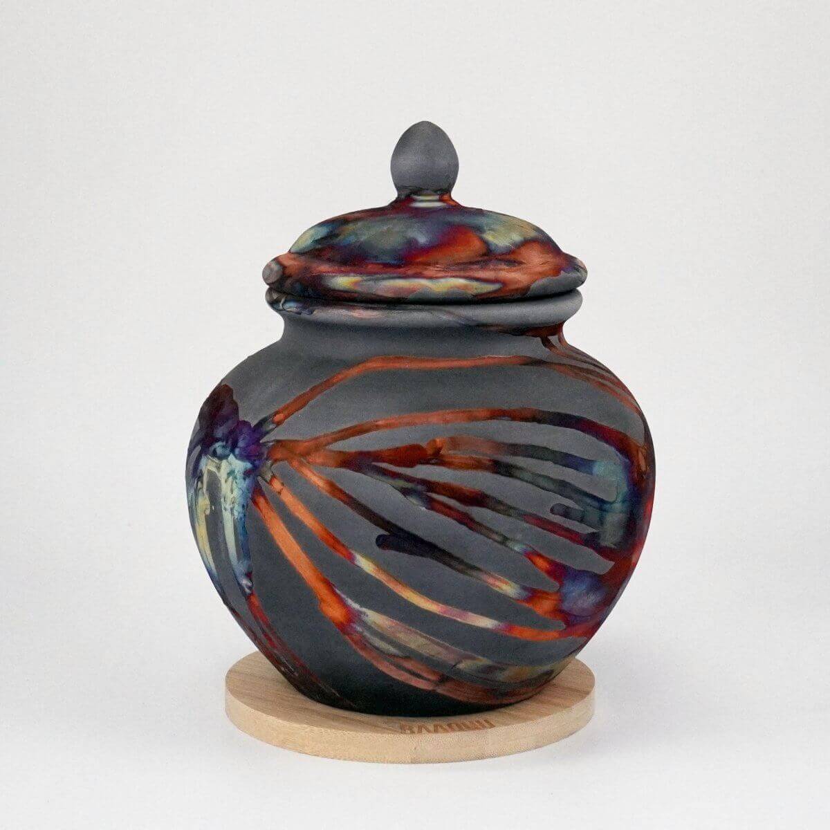 Raku pottery vase ceramic home decor
