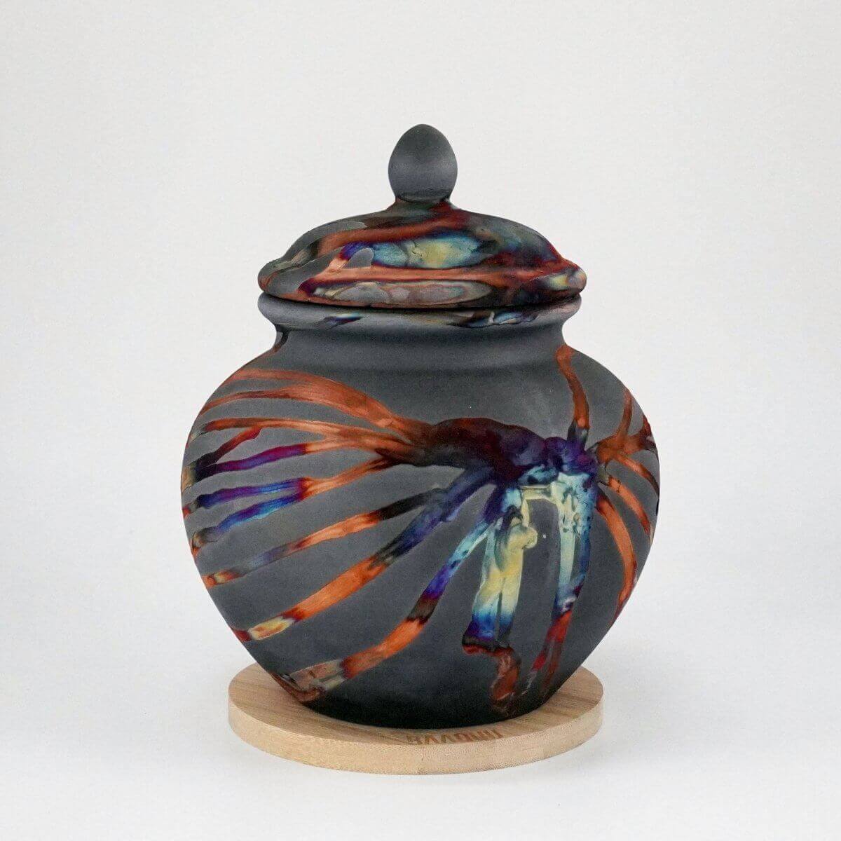 Raku pottery vase ceramic home decor