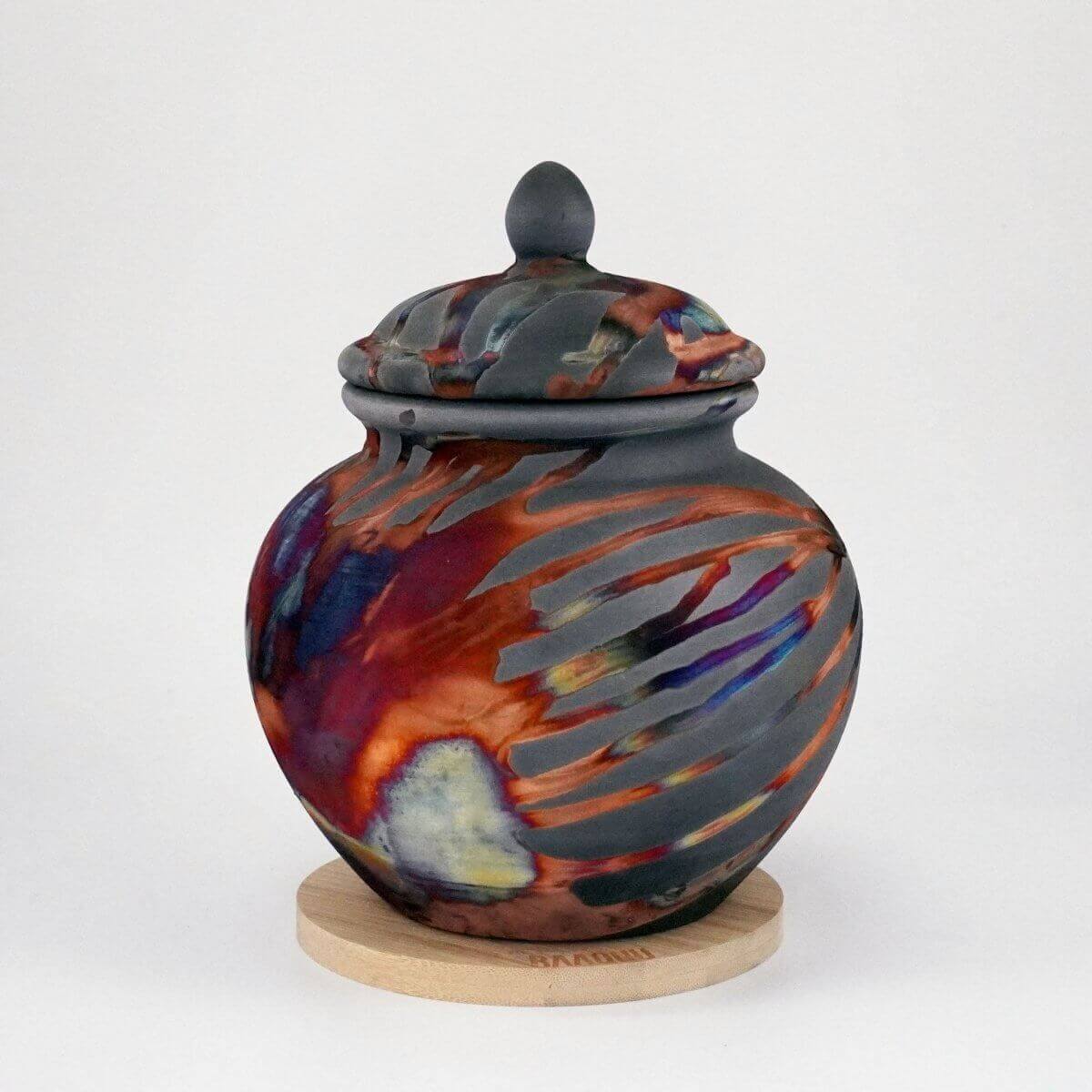 Raku pottery vase ceramic home decor