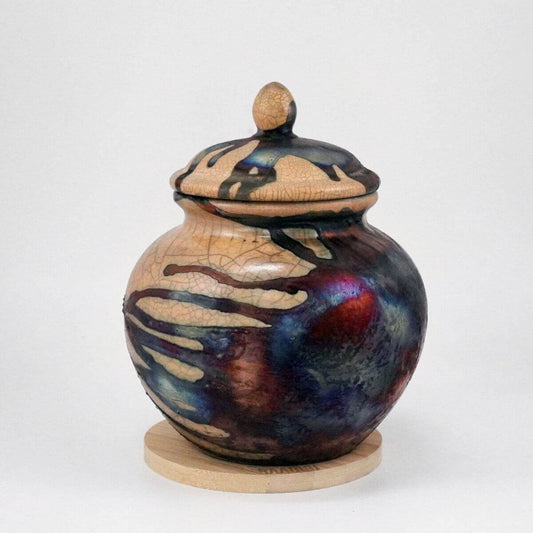 Raku pottery vase ceramic home decor
