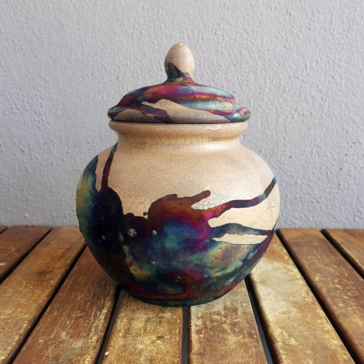 RAAQUU Tamashii Ceramic Pet Urn (Pre-Order) for Remains - Raku Pottery 85 cubic inches Unique Handmade Cremation Vessel for Ashes, Pets, Cats, Dogs Unique Handmade ceramic pottery raku vases, urns, and home decor, sculptures, wall decor, gifts by Adil Gha