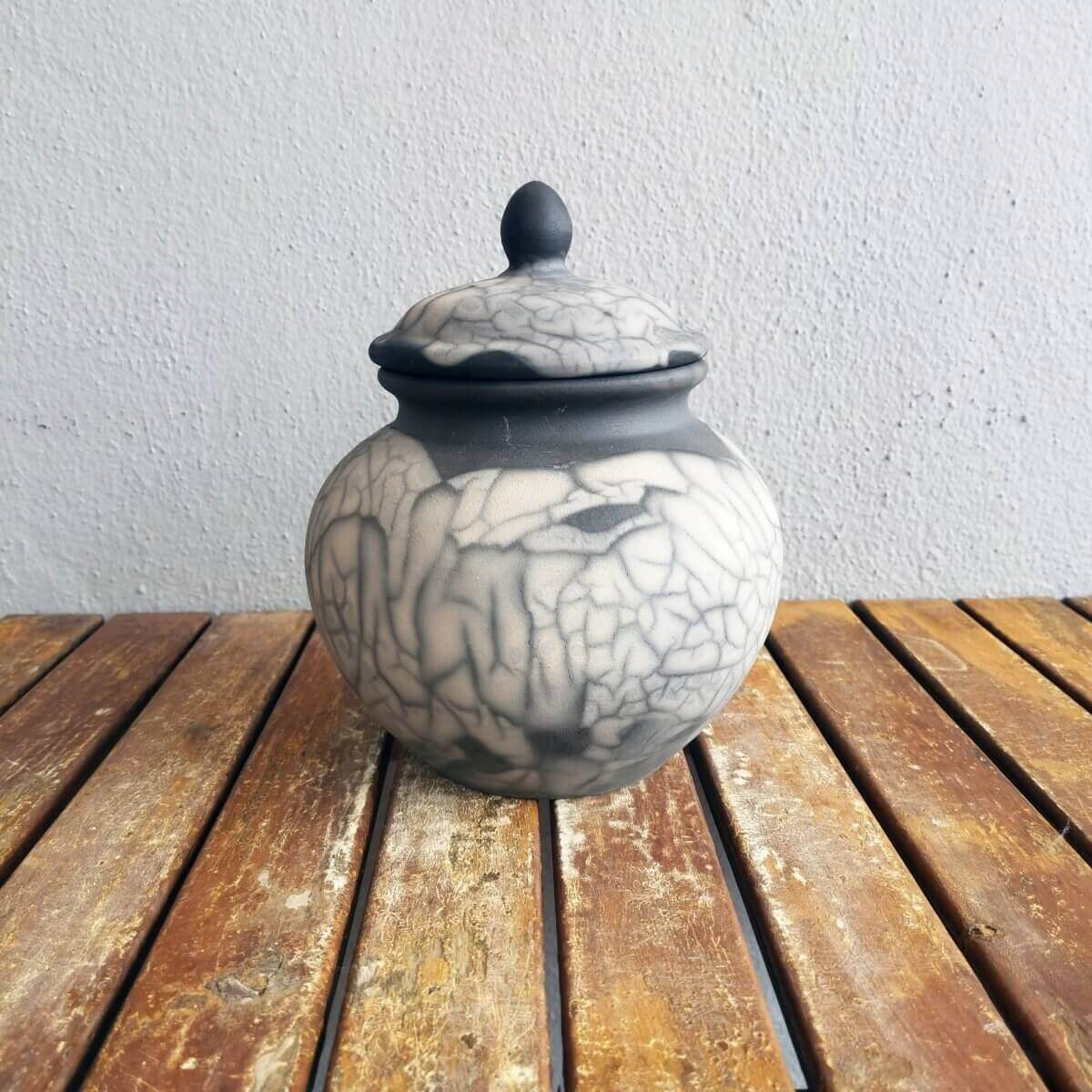 RAAQUU Tamashii Ceramic Pet Urn (Pre-Order) for Remains - Raku Pottery 85 cubic inches Unique Handmade Cremation Vessel for Ashes, Pets, Cats, Dogs Unique Handmade ceramic pottery raku vases, urns, and home decor, sculptures, wall decor, gifts by Adil Gha