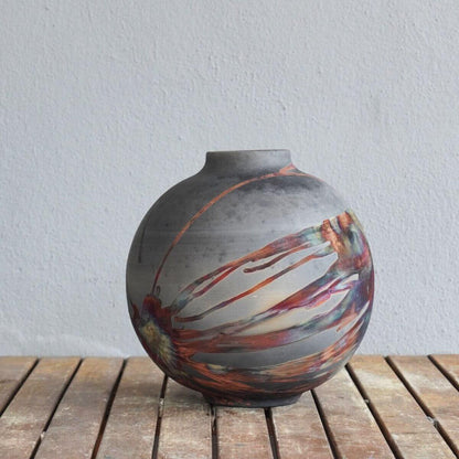 Raku pottery vase ceramic home decor
