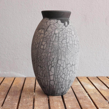 Raku pottery vase ceramic home decor