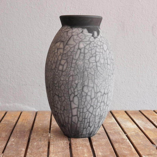 Raku pottery vase ceramic home decor