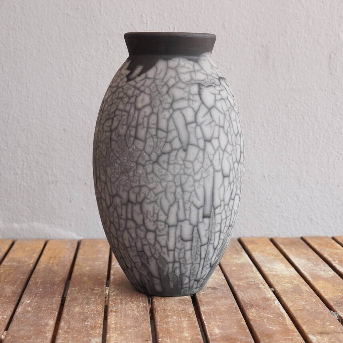 Raku pottery vase ceramic home decor