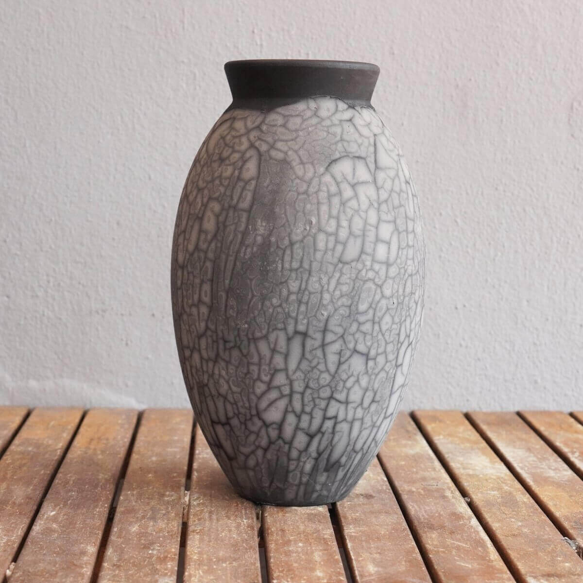 Raku pottery vase ceramic home decor