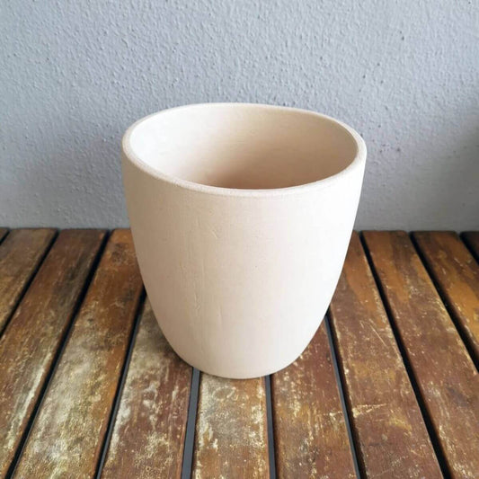 SEICHO unglazed 6" wide bisque planter pot Unique Handmade ceramic pottery raku vases, urns, and home decor, sculptures, wall decor, gifts by Adil Ghani